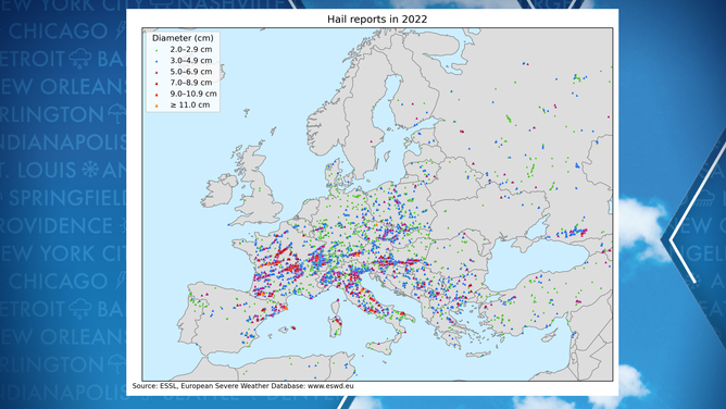 Hail reports from 2022