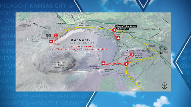 Map of Kilauea inside Hawaii Volcanoes National Park