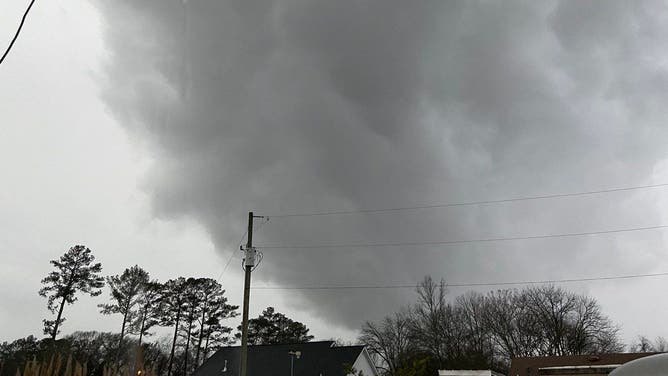 View of a possible tornado near Moulton, Alabama on Jan. 12, 2023.