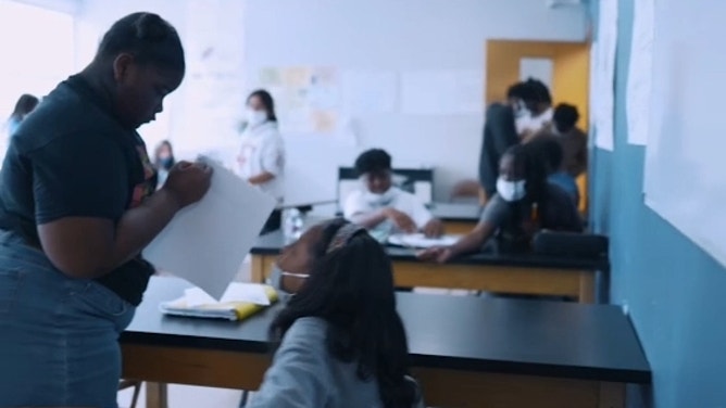 A classroom at the Noble Minds Institute, a school within the BE NOLA collective of schools.