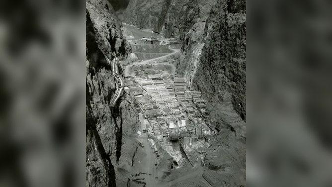 The Hoover Dam as it's being constructed. August 22, 1933.