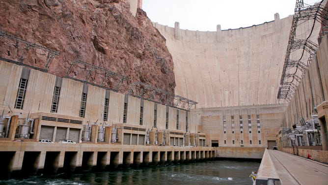 The south side of the Hoover Dam and power plant are shown Wednesday, June 3, 2009. 