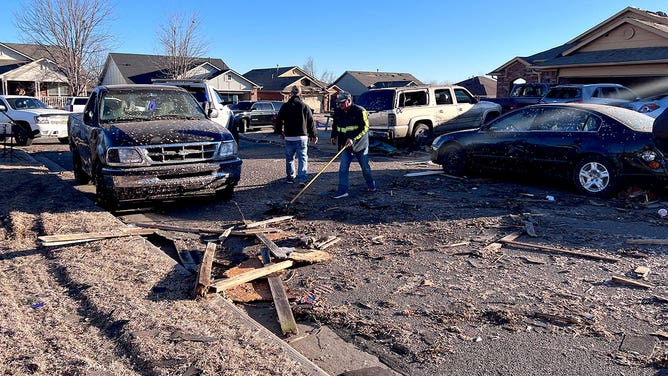 Tornado damage in Norman, Oklahoma, on Feb. 27, 2023.