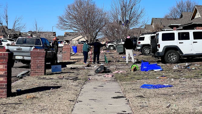 Tornado damage in Norman, Oklahoma, on Feb. 27, 2023.