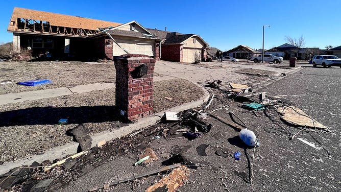 Tornado damage in Norman, Oklahoma, on Feb. 27, 2023.