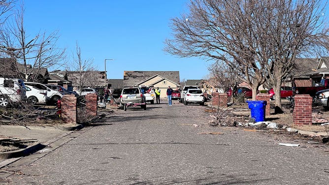 Tornado damage in Norman, Oklahoma, on Feb. 27, 2023.