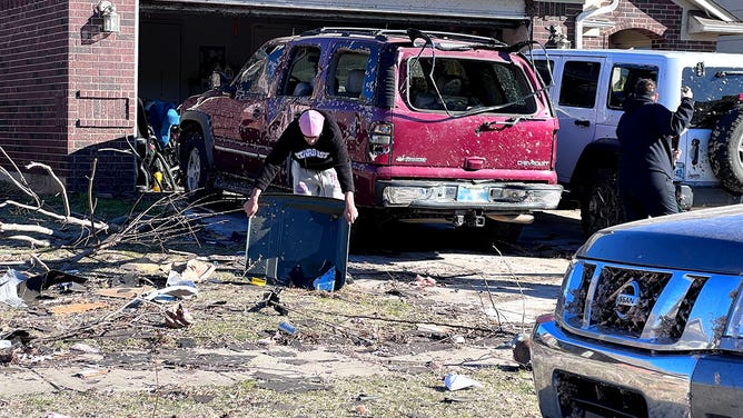 Tornado damage in Norman, Oklahoma, on Feb. 27, 2023.