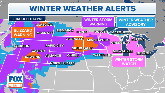 Winter weather alerts in effect as of Feb. 23, 2023.