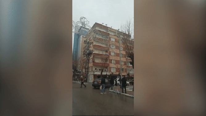 Cameras were rolling when an apartment building collapsed in Turkey after a series of catastrophic earthquakes early Monday morning. (@HayatiSedef15 via Storyful)