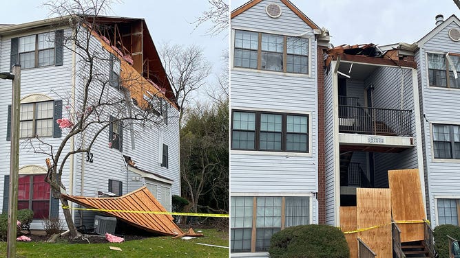 Tornado damage in Mercer County, New Jersey.