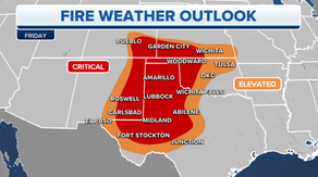 Wildfire dangers reach critical levels across parched Southern Plains as winds gust to 50 mph