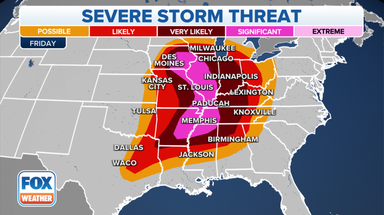 Severe weather threat expands to 88 million across Midwest, South with strong tornadoes, destructive winds