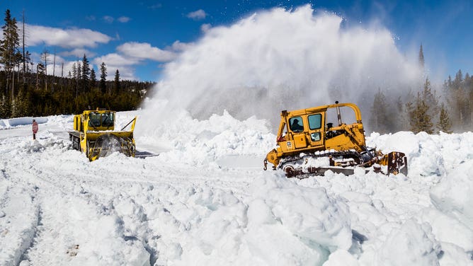 Plowing operations at Yellowstone National Park.