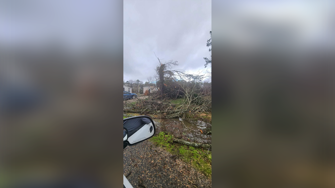 Damage from an EF-2 tornado is seen in Kirby, Arkansas, on March 2.