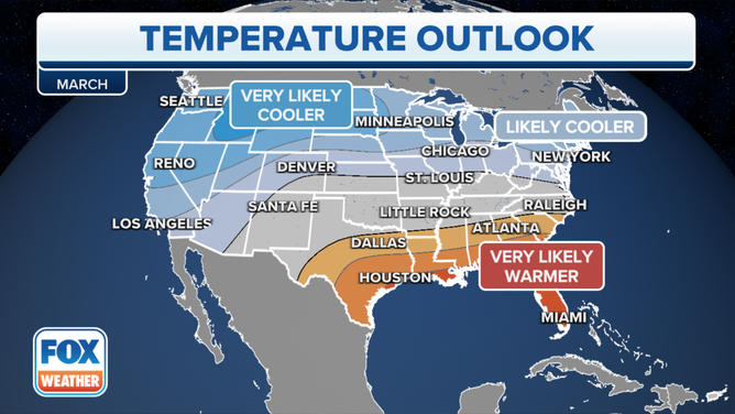 March temperature outlook from NOAA's Climate Prediction Center.
