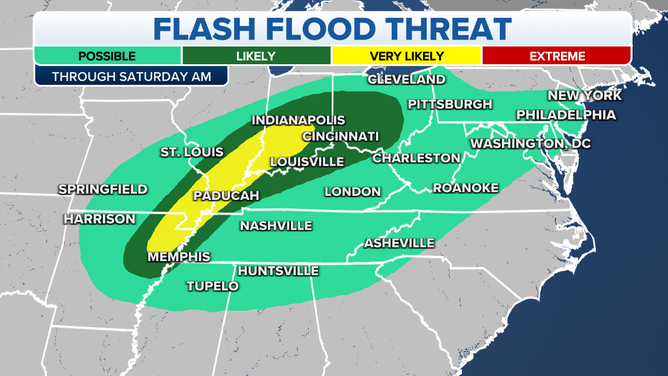 Here's a look at the flash flood threat for Friday, March 3, 2023.