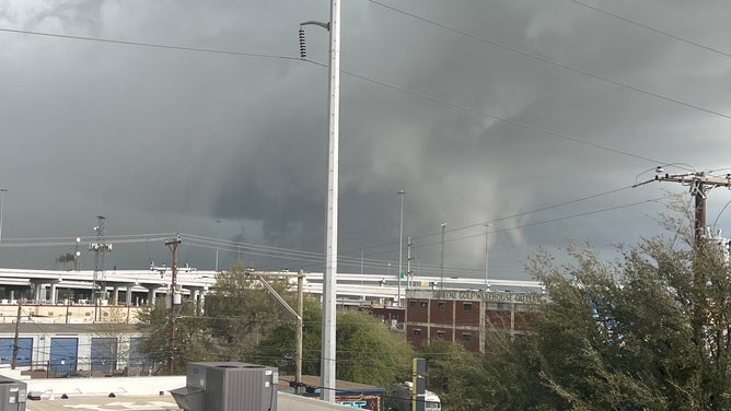 Ominous clouds in Fort Worth, Texas at I-30 & Vickery Blvd. March 16, 2023.