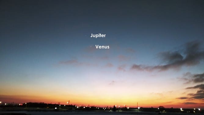 Venus and Jupiter in sky