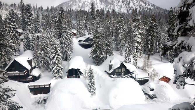 Snow in the mountains that will melt and become groundwater.