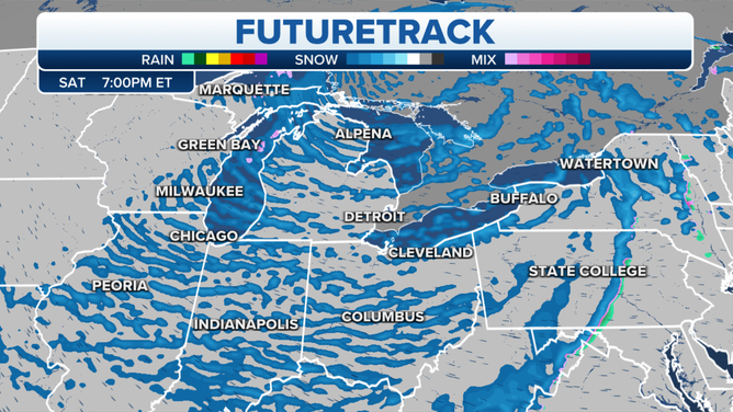 Great Lakes Snow Squall Futuretrack for Saturday, March 18 at 7 p.m. ET.