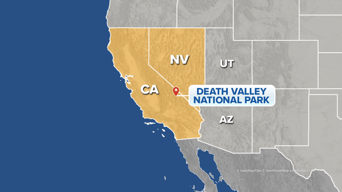 Map showing location of Death Valley National Park.