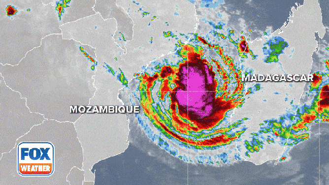 Infrared satellite loop of Cyclone Freddy on Thursday, March 9, 2023.