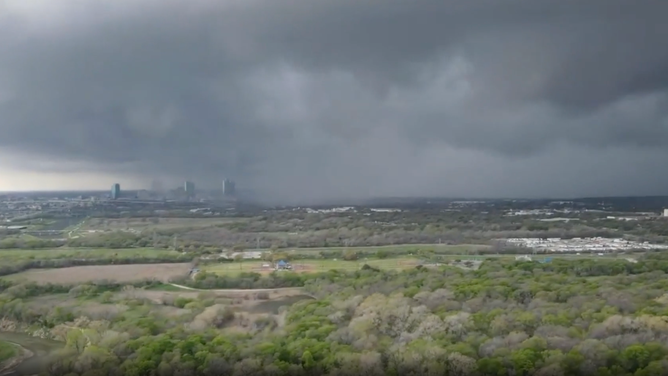 Drone video of tornado warned storm