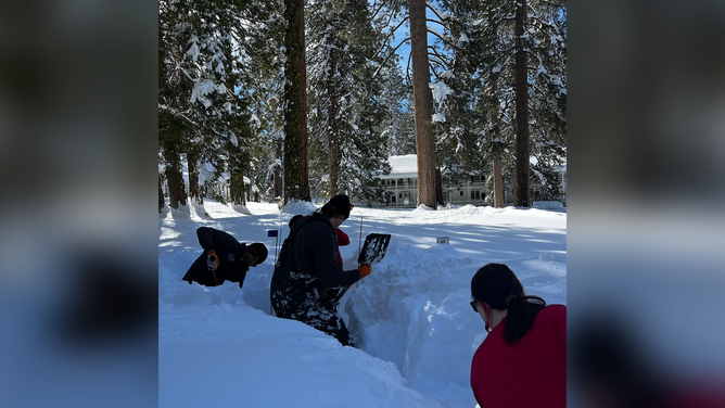 Crews have been busy trying to dig out buildings from under feet of snow in Yosemite National Park.