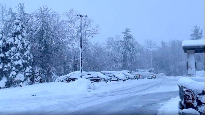 Heavy snow is seen in Pittsfield, Massachusetts, on March 14, 2023.