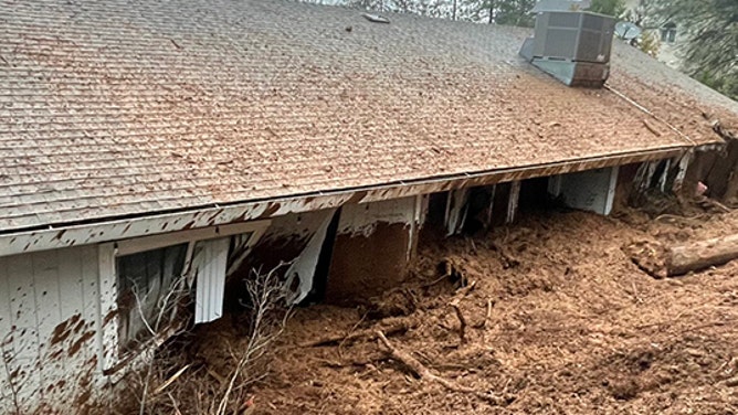 Mudslide damages home in Colfax, California