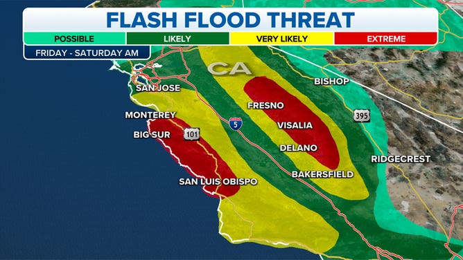 An extreme risk of flooding exists in California on March 10, 2023.