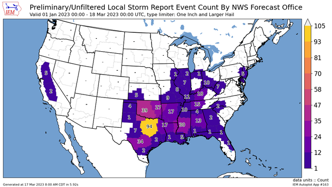 2023 Large Hail Reports