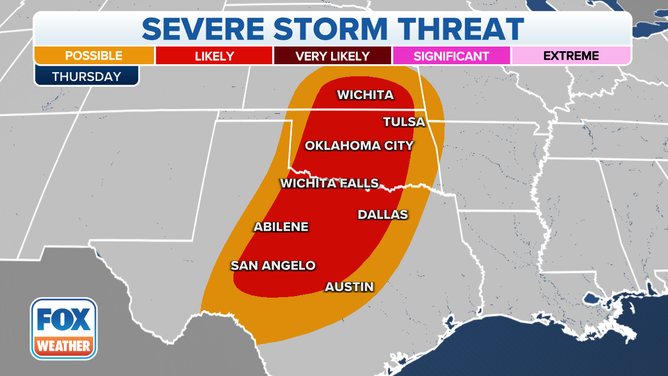 Thursday threat zones