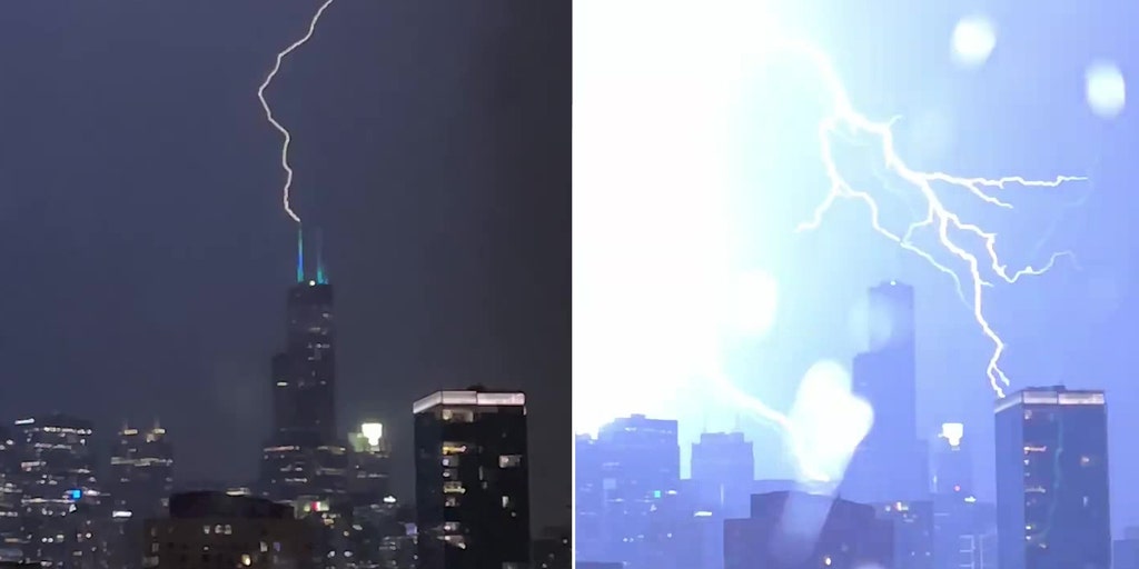 Watch: Chicago's Wills Tower zapped by lightning as severe storms bring ...