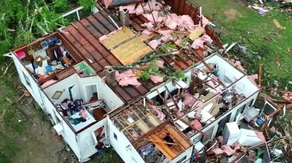 Drone video shows tornado damage in Florida town