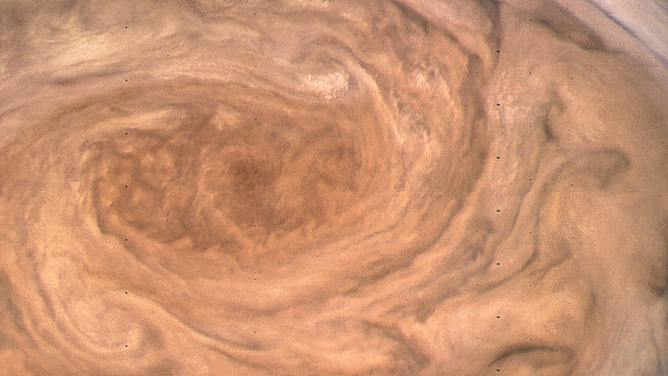 The Great Red Spot on Jupiter.
