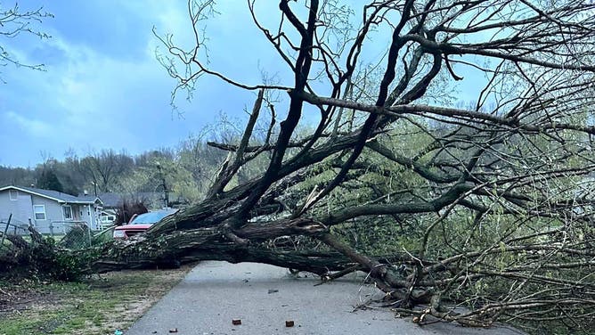 Storm damage after a tornado struck Glenallen, Missouri. April 5, 2023.