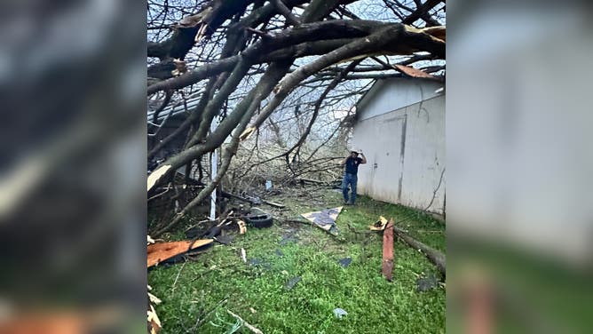 Storm damage after a tornado struck Glenallen, Missouri. April 5, 2023.