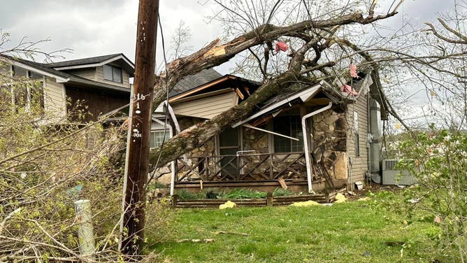 Storm damage after a tornado struck Glenallen, Missouri. April 5, 2023.