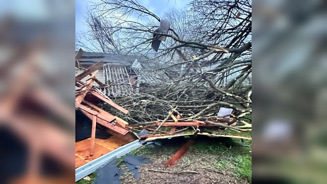 Storm damage after a tornado struck Glenallen, Missouri. April 5, 2023.