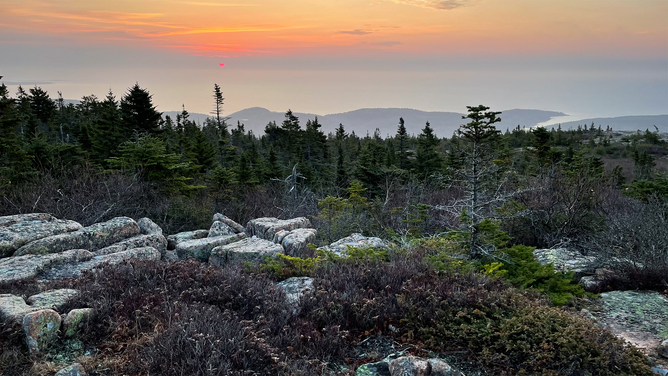 FILE - Cadillac Mountain located on Mount Desert Island, in Acadia National Park, Maine.