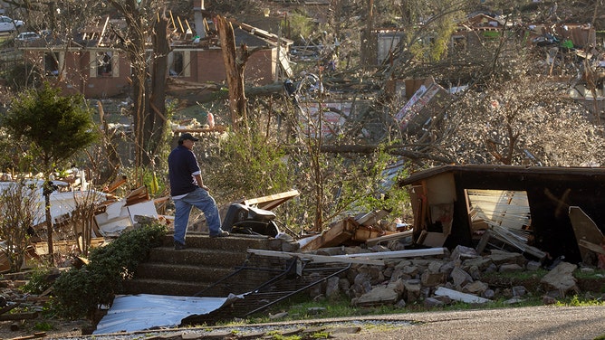 Large Tornado Sweeps Through Little Rock, Arkansas