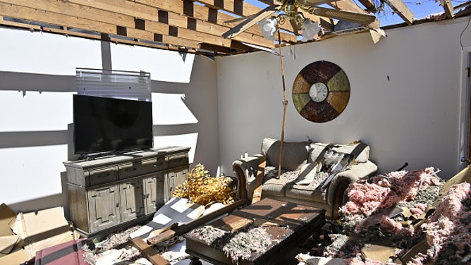 Aftermath of tornadoes in Arkansas