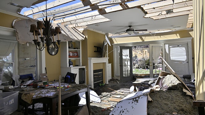 Aftermath of tornadoes in Arkansas