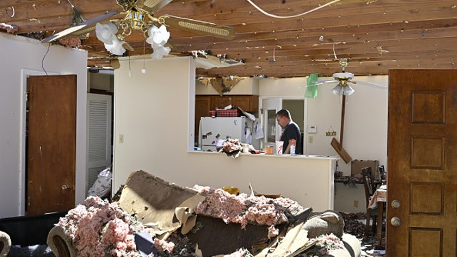 Aftermath of tornadoes in Arkansas