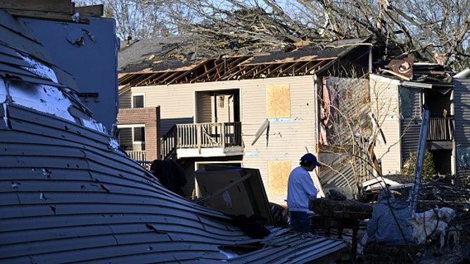 Aftermath of tornadoes in Arkansas