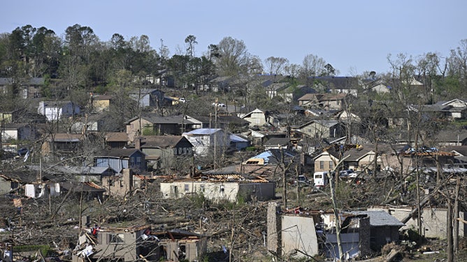 Aftermath of tornadoes in Arkansas