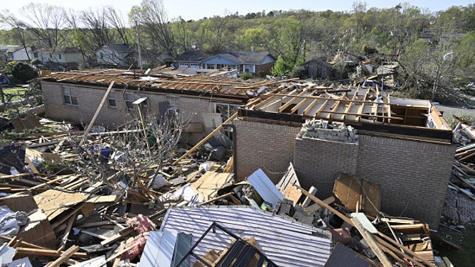 Aftermath of tornadoes in Arkansas