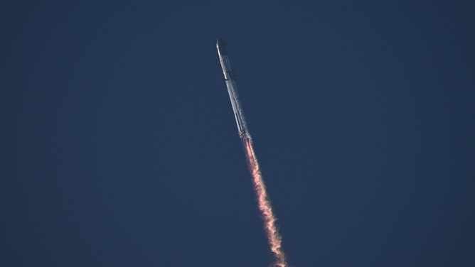 The SpaceX Starship lifts off from the launchpad during a flight test from Starbase in Boca Chica, Texas, on April 20, 2023.