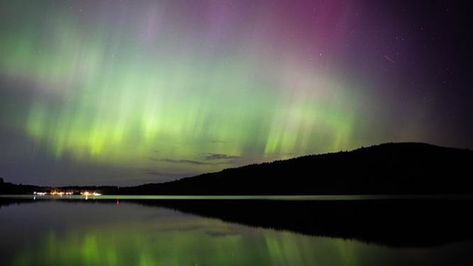 This stunning image shows the Northern Lights above Devil's Lake in Wisconsin on Sunday, April 23, 2023.